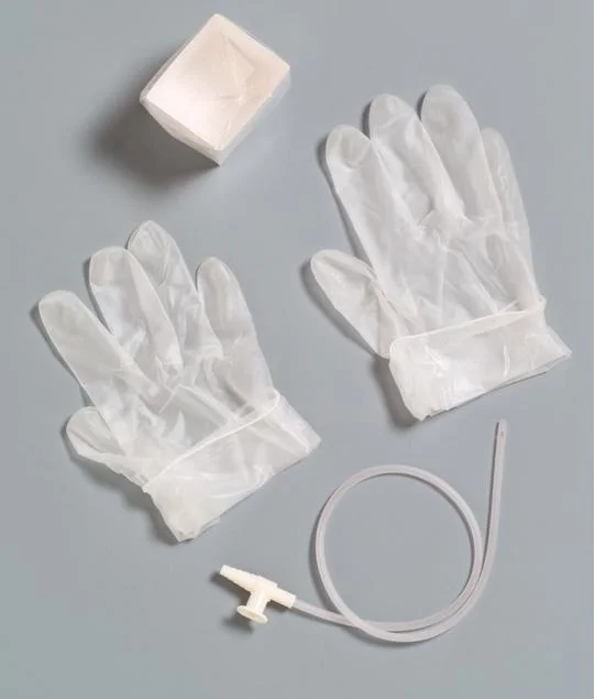 High Quality Latex Free Suction Catheter Kit with Vinyl Gloves CH6~CH18
