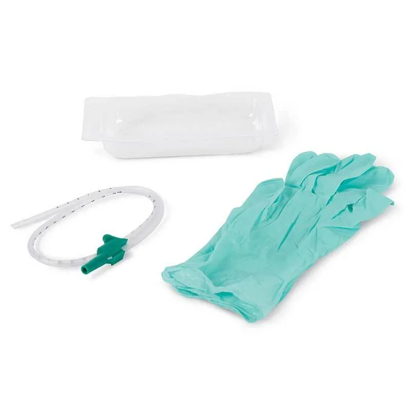 Latex Free Disposable Medical Sterile Suction Catheter Kit with Vinyl Gloves
