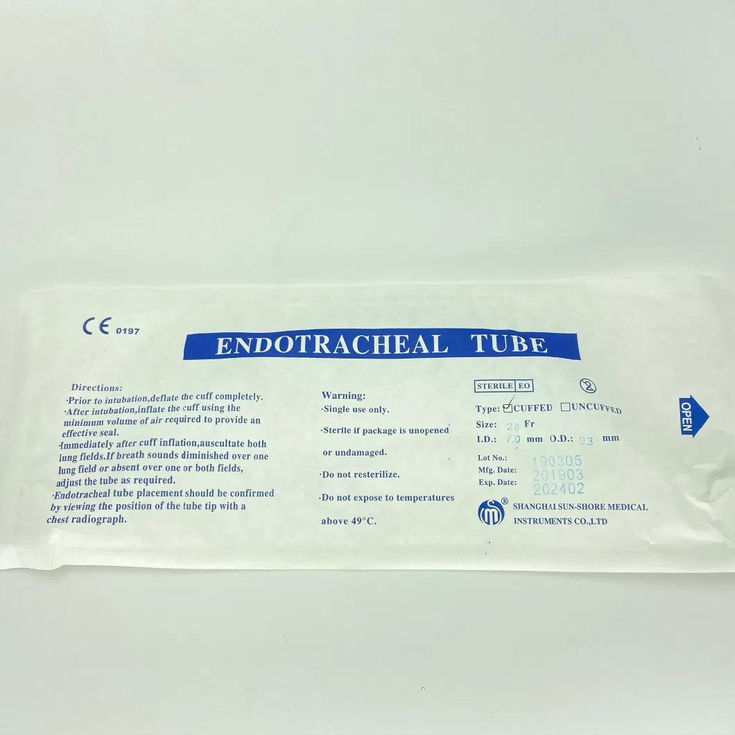 Medical Grade Material Silicone Reinforced Endotracheal Tube