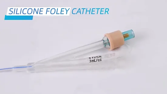 2 3 Way Uretheral Balloon Silicone Foley Catheter with Tiemann/Open/Round Tip 