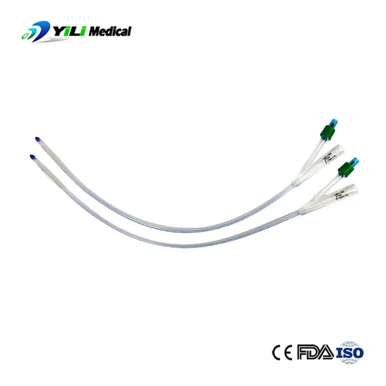 Medical Urology Silicone Foley Catheters Round Tip Tiemann Tip Catheterization 